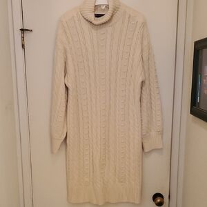 NY&C Cream Cable Knit Sweater Dress